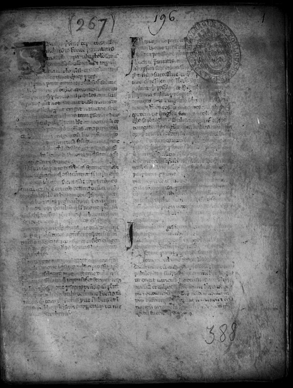 Practica officii inquisitionis heretice pravitatis, manuscript, 14th century. Toulouse, Bibliothèque d'Etude et du Patrimoine, Fonds Manuscrits, Ms 38