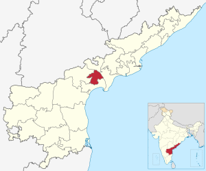 Округ Ґунтур на мапі штату Андхра-Прадеш