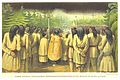 Christianisierte Innu bei der katholischen Prozession auf Seven Island (1862)