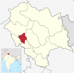 Umístění okresu Hamirpur v Himachal Pradesh