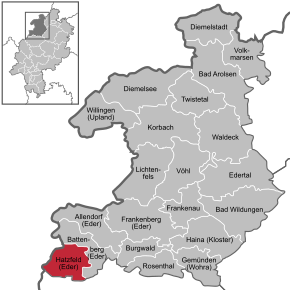 Poziția localității Hatzfeld (Eder)