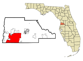 Hernando County Florida Incorporated and Unincorporated areas Spring Hill Highlighted.svg