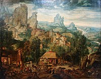 Berglandschaft mit der Flucht nach Ägypten, 1525-1550