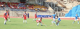 IMA and AFA during the Sabhiki Cup-2016, a sports meet for trainees of five premier officer training academies of the Army, Navy and Air force. Hockey Match held between IMA and AFA.jpg
