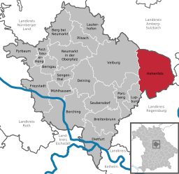 Läget för Hohenfels i Landkreis Neumarkt in der Oberpfalz