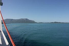 View on the ferry that crosses the Velfjorden