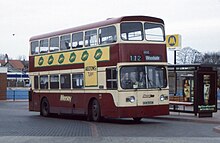 Alexander bodied Leyland Atlantean in redesigned 1988 livery at Heswall bus station, Wirral Peninsula Img339merseybus.jpg