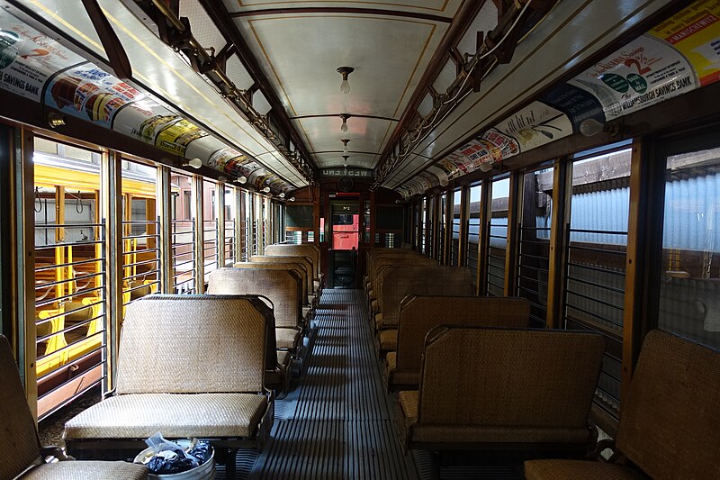 File:Interior of Brooklyn Rapid Transit 4547 at Seashore Trolley Museum, July 2019.jpg