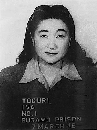 Mug shot of Iva Toguri D'Aquino, Tokyo Rose, taken at Sugamo Prison in March 1946