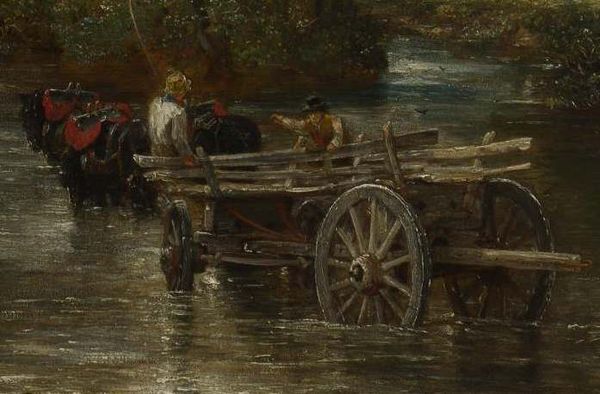 A detail of The Hay Wain by John Constable