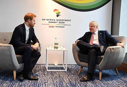The Duke with British prime minister Boris Johnson at the 2020 UK–Africa Investment Summit