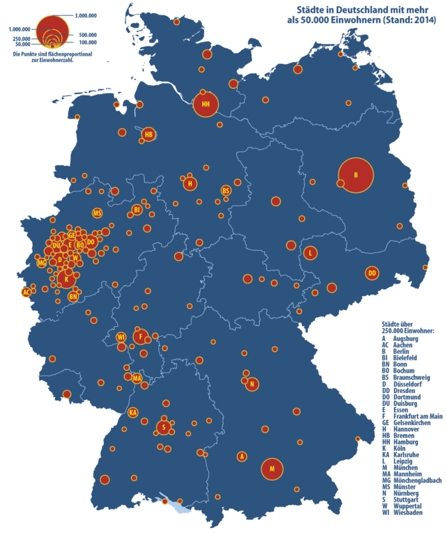 Liste der und Mittelstädte in Deutschland – Wikipedia