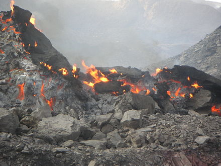 Fire at the surface, Xinjiang, 2002