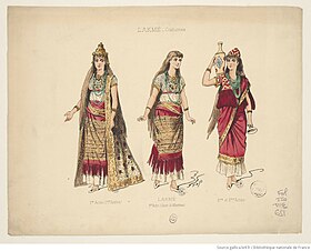 Lakmé (costumes pour l'Opéra-Comique, dessins de Stop, 1883).