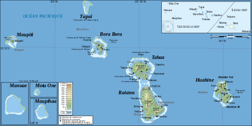Топографическая карта Подветренных островов
