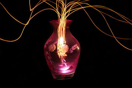 Example of light painting using long-exposure shot