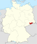 Kart som viser Landkreis Sächsische Schweiz-Osterzgebirges beliggenhet i Tyskland