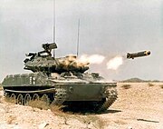 MGM-51 Shillelagh Anti-tank missile fired from M551 Sheridan light tank