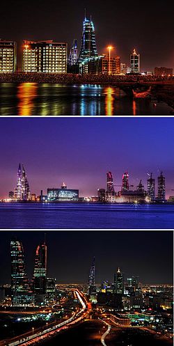 Vista noturna de Manama