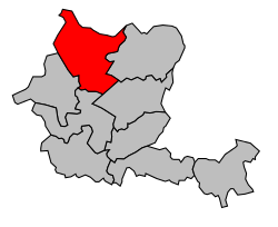 Kanton na mapě arrondissementu Libourne
