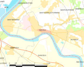 Mapa obce Trévoux