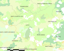 Mapa obce Ajoux