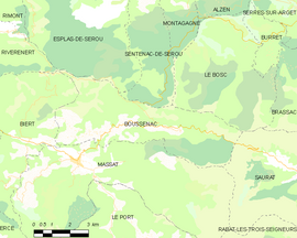 Mapa obce Boussenac
