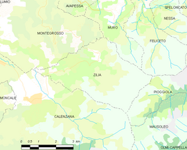 Mapa obce Zilia