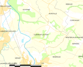 Mapa obce Clermont-le-Fort