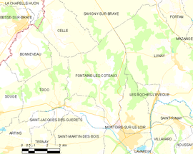Mapa obce Fontaine-les-Coteaux