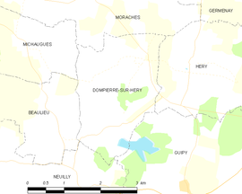 Mapa obce Dompierre-sur-Héry