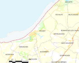 Mapa obce Wissant