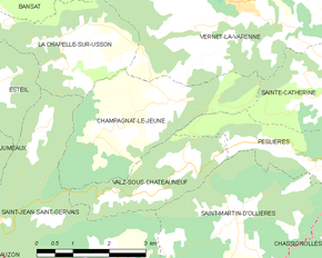 Poziția localității Champagnat-le-Jeune