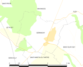 Mapa obce Germagny
