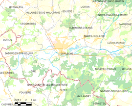 Mapa obce La Flèche