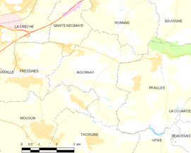 Mapa obce Aigonnay