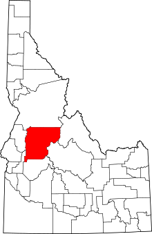 Harta e Valley County në Idaho