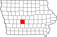 Map of Ajova highlighting Dallas County