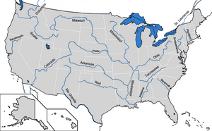 Map of Major Rivers in US.png