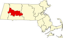 Carte du Hampshire County.svg du Massachusetts