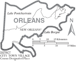 Kaart van Orleans Parish