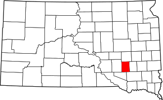 Location of Davison County in South Dakota Map of South Dakota highlighting Davison County.svg