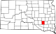 Map of South Dakota highlighting Davison County.svg