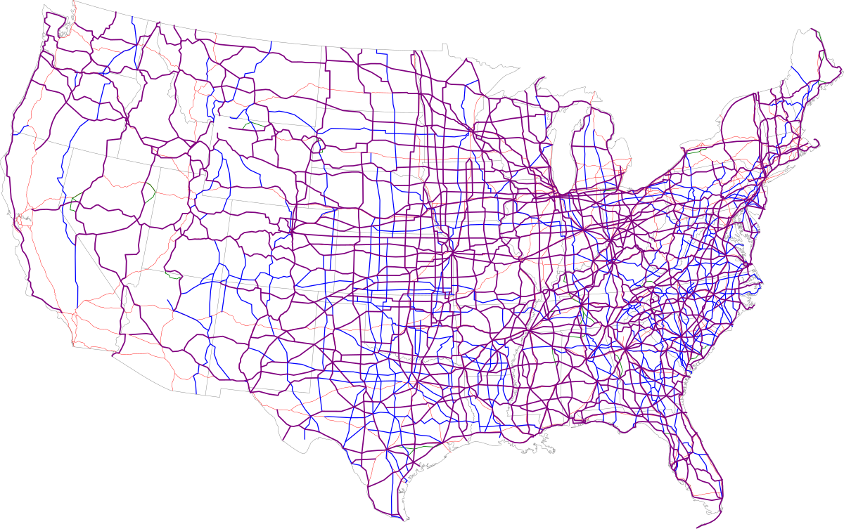 Large scale highways map of the USA, USA, Maps of the USA