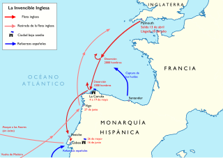 <span class="mw-page-title-main">English Armada</span> Attack fleet sent against Spain by Queen Elizabeth I of England