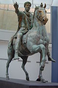 Statue équestre de Marc Aurèle (original), musées du Capitole, Rome.