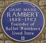 Marie Rambert 19 Campden Hill Gardens blue plaque.jpg