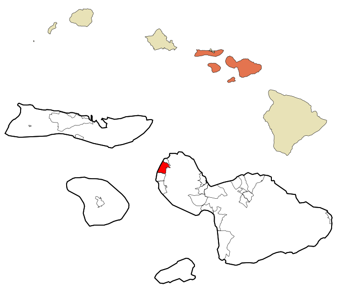 File:Maui County Hawaii Incorporated and Unincorporated areas Napili-Honokowai Highlighted.svg