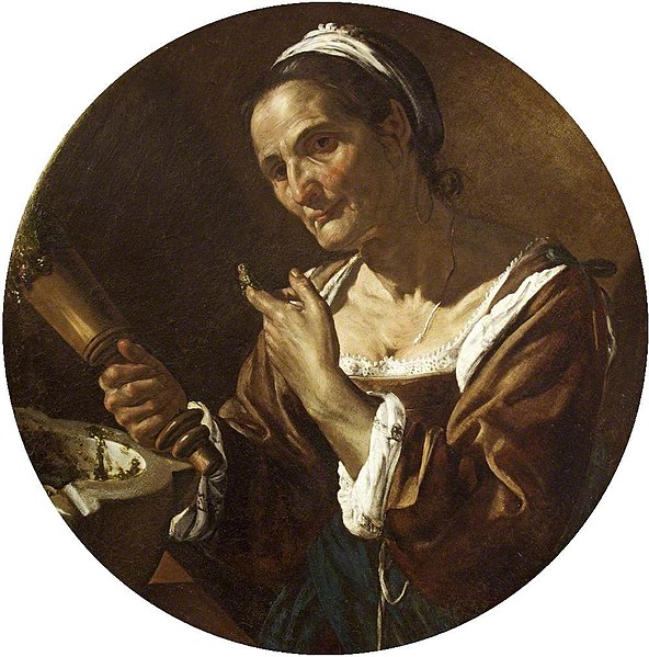 File:Michelangelo Merisi da Caravaggio (1571-1610) (school of) - An Old Woman with a Pestle and Mortar - 732309 - National Trust.jpg