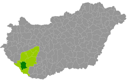 A Nagyatádi járás elhelyezkedése Magyarországon